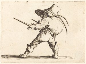 Duellante con spada e pugnale da Jacques Callot