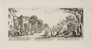 Soldati morenti lungo la strada, tavola sedici da Le miserie della guerra da Jacques Callot