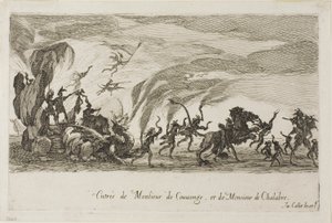 Ingresso di M. de Couvonage e M. de Chalabre, dal Combattimento alla barriera da Jacques Callot