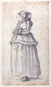 Figura con Abito Rifinito in Pelliccia da Jacques Callot