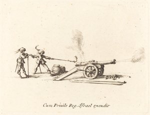 Sparare il cannone, 1634-1635 da Jacques Callot