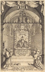 Frontespizio per i miracoli e le grazie della Nostra Signora di "Bon-Secours-les-Nancy" da Jacques Callot