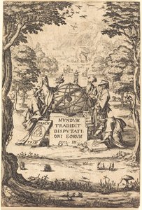 Frontespizio per la Sacra Cosmologia (Titolo con astrologi) da Jacques Callot