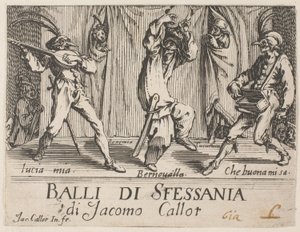 Frontespizio, da Balli di Sfessania da Jacques Callot