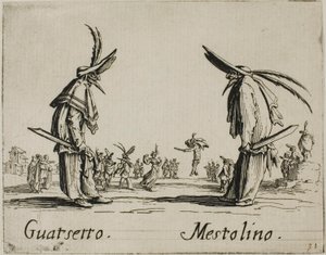 Guatsetto - Mestolino, plate 5 from Balli di Sfessania da Jacques Callot