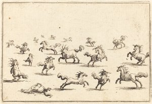 Cavalli al galoppo da Jacques Callot