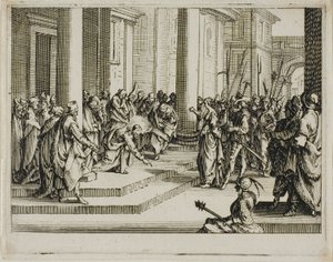 Gesù e la donna adultera, dal Nuovo Testamento da Jacques Callot