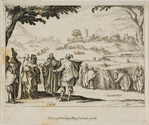 Gesù con i farisei, dal Nuovo Testamento da Jacques Callot