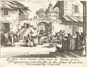 Uccisione del vitello grasso da Jacques Callot