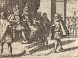 Re e Regina in consultazione sui Turchi [recto], 1612 da Jacques Callot