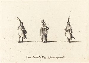 Signora in Lungo Mantello e Due Gentiluomini da Jacques Callot