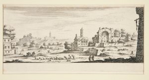 Paesaggio con grandi edifici da Jacques Callot