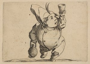Il bevitore visto di fronte, da Varie Figure Gobbi, 1616-22 da Jacques Callot