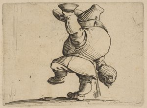 Il bevitore visto da dietro, da Varie Figure Gobbi, suite da Jacques Callot