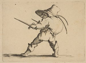 Il duellista con spada e pugnale da Jacques Callot