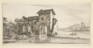 Le moulin à eau, da Paesaggi per Giovanni de Medici da Jacques Callot