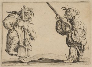 I Ballerini con un Liuto, dalla Serie Les Caprices B, Il Set di Nancy da Jacques Callot