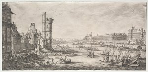 Le due grandi vedute di Parigi: Veduta del Louvre, 1628-1630 da Jacques Callot