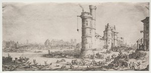 Les deux grandes vues de Paris: Vue du Pont Neuf, 1628-1630