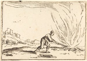 Uomo che Assiste a un Incendio da Jacques Callot
