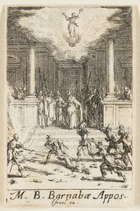 Martirio di San Barnaby, tavola quindici da I martiri degli Apostoli da Jacques Callot