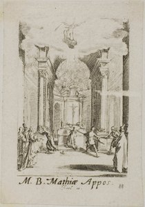 Martirio di san Mattia, tavola undici da I martiri degli apostoli da Jacques Callot