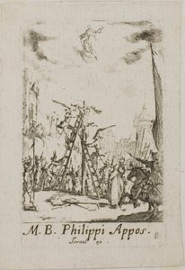 Martirio di San Filippo, ottava tavola da I martiri degli Apostoli da Jacques Callot