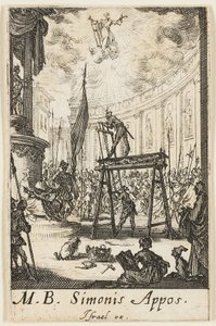 Martirio di San Simone, tavola dieci da I martiri degli Apostoli da Jacques Callot