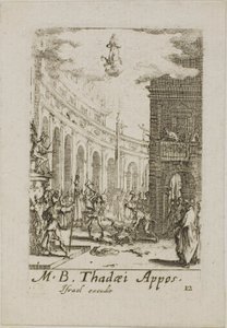 Martirio di San Taddeo, tavola dodici da I martiri degli Apostoli da Jacques Callot