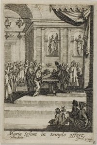 Maria che presenta Cristo al Tempio, da La vita della Vergine da Jacques Callot