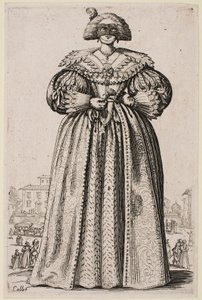 Dama mascherata, dalla serie “La Nobiltà di Lorena” da Jacques Callot