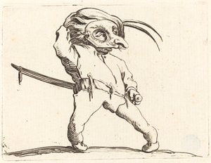 Uomo Mascherato con Piedi Contorti, c. 1622 da Jacques Callot