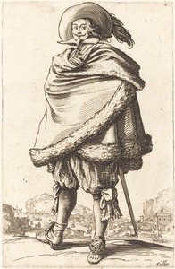 Nobile avvolto in un mantello bordato di pelliccia da Jacques Callot