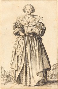 Nobile donna con ventaglio da Jacques Callot