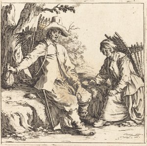Coppia di contadini a riposo da Jacques Callot