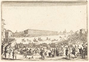Piazza Santa Croce, Firenze, c. 1622 da Jacques Callot
