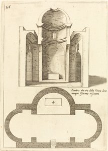 Piano ed elevazione della Chiesa dei Santi Giacomo e Giovanni