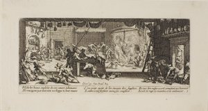 Saccheggio di una grande fattoria, quinta tavola da Le miserie della guerra da Jacques Callot