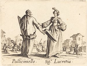 Pulliciniello e Siga. Lucretia da Jacques Callot