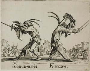 Scaramuccia - Fricasso, plate 11 from Balli di Sfessania