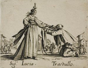 Signora Lucia - Trastullo, plate 21 from Balli di Sfessania da Jacques Callot