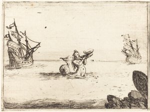 Sirena tra due navi da Jacques Callot