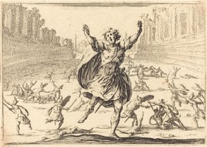 Scaramuccia in un circo romano da Jacques Callot