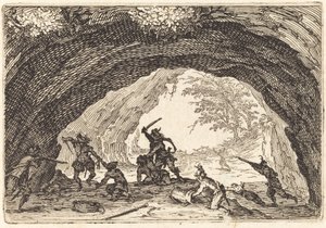 Soldati che attaccano i ladri da Jacques Callot