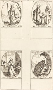 San Giuseppe, San Gioacchino, San Benedetto, Abate, Santa Caterina di Svezia da Jacques Callot