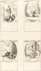 Santa Margherita di Antiochia; Santa Prassede; Santa Maria Maddalena; Santa Brigida di Svezia da Jacques Callot