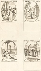 San Sulpicio; Santa Aldegonda; Santa Sabina; La chiamata di San Marco da Jacques Callot
