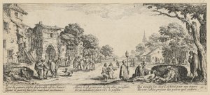 Moribondi sul ciglio della strada, foglio 16 della serie “Gli orrori della guerra” da Jacques Callot