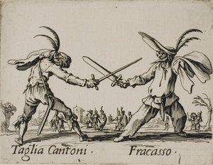 Taglia Cantoni - Fracasso, tavola 24 da Balli di Sfessania da Jacques Callot