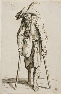 Il Mendicante con la Gamba di Legno, tavola quattordici da I Mendicanti da Jacques Callot